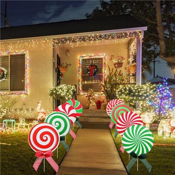 8 Pieces Christmas Decorations Outdoor Yard Garden Porch Sign - Large Corrugated - Picture 6 of 7